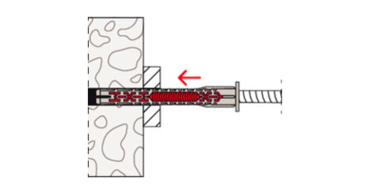 fischer Langschaftdübel DuoXpand 10x140 FUS R(hellgrau/rot, 50 Stück)