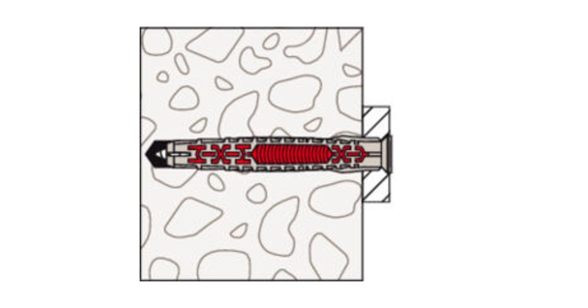 fischer Langschaftdübel DuoXpand 10x140 T R(hellgrau/rot, 50 Stück)