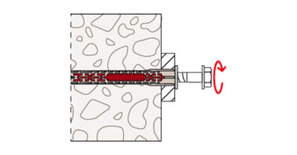fischer Langschaftdübel DuoXpand 10x80 FUS R(hellgrau/rot, 50 Stück)