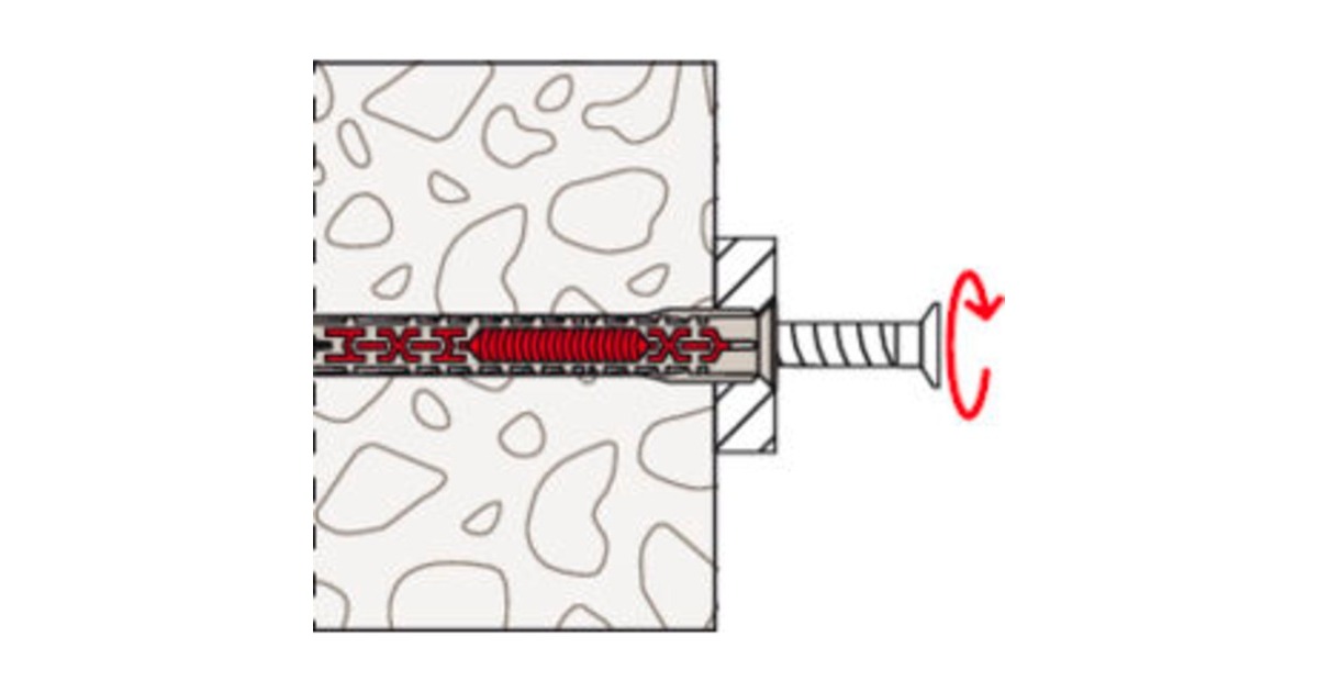 fischer Langschaftdübel DuoXpand 10x80 T R(hellgrau/rot, 50 Stück)