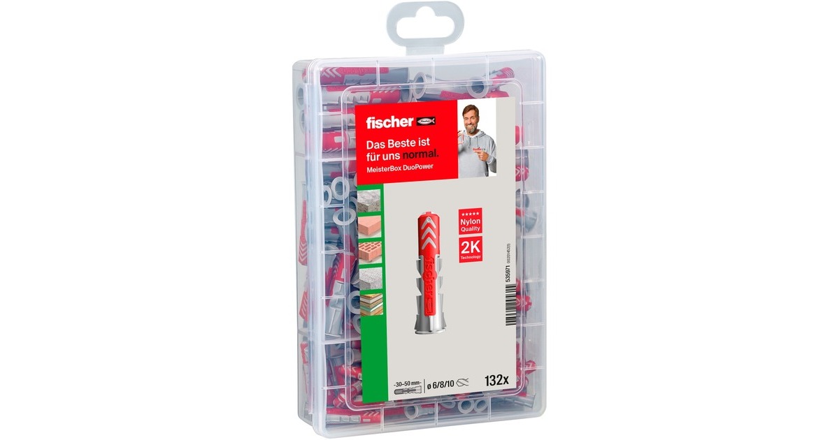 fischer Meister-Box DUOPOWER, Dübel(hellgrau/rot, 132-teilig)