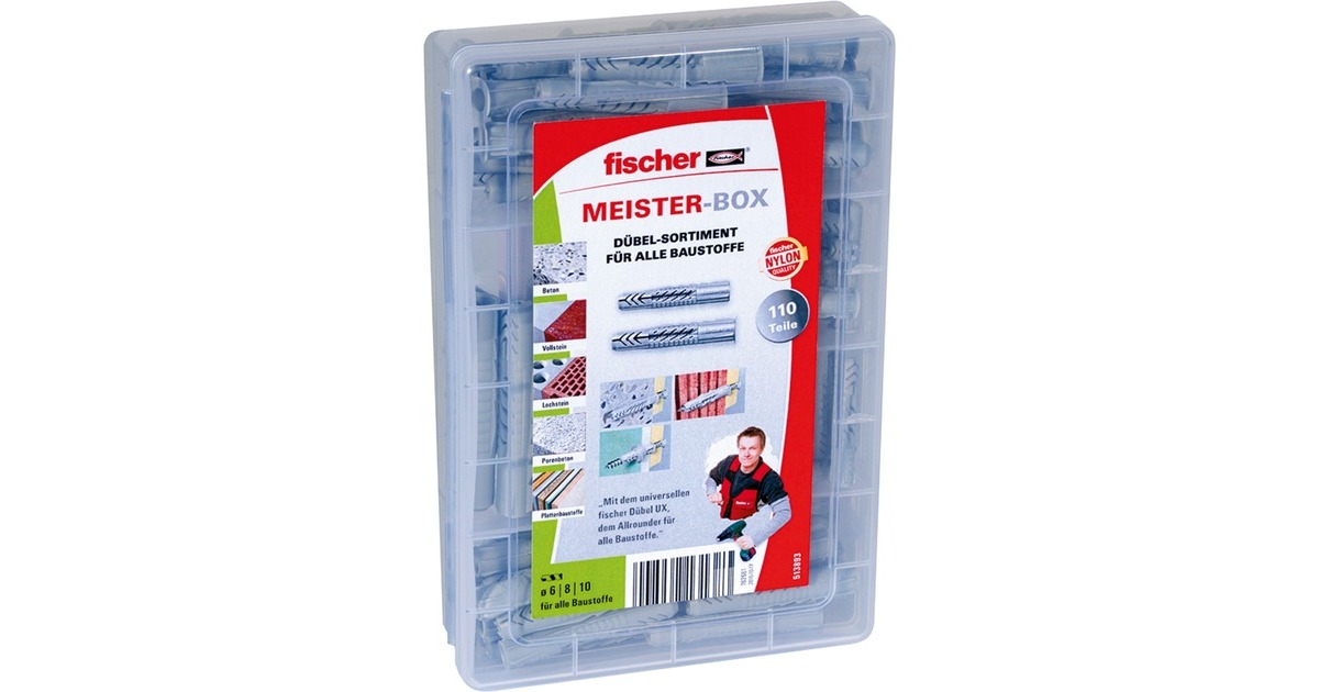 fischer Meister-Box UX / UX-R, Dübel(hellgrau, 110-teilig)