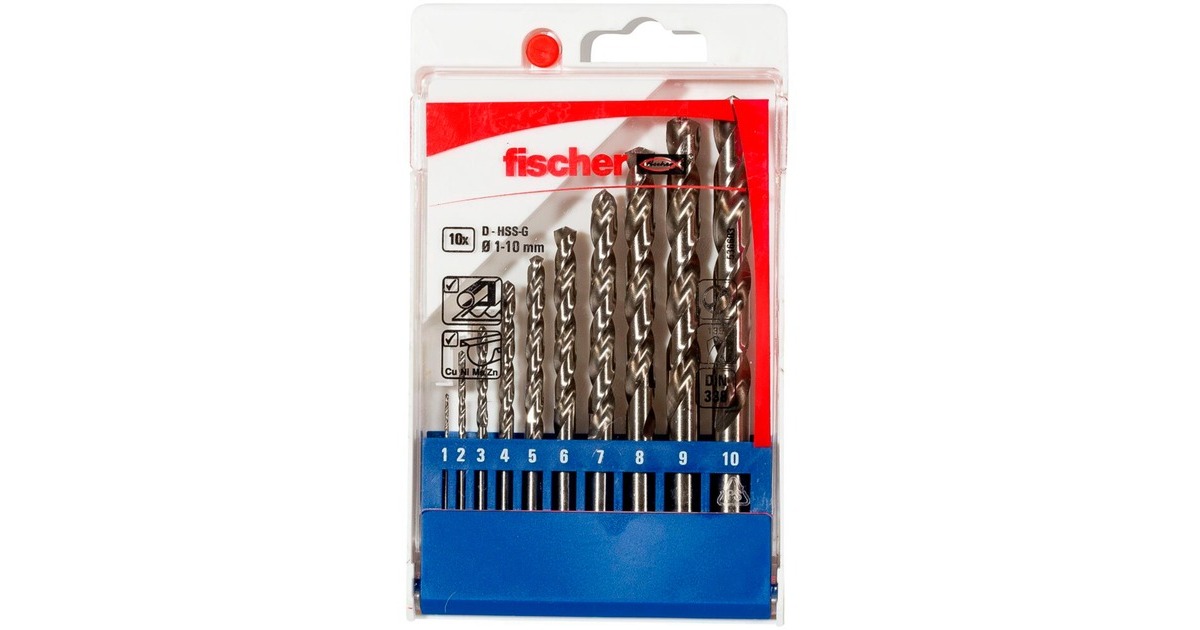 fischer Metallbohrer-Satz HSS-G, 1-10mm(10-teilig)