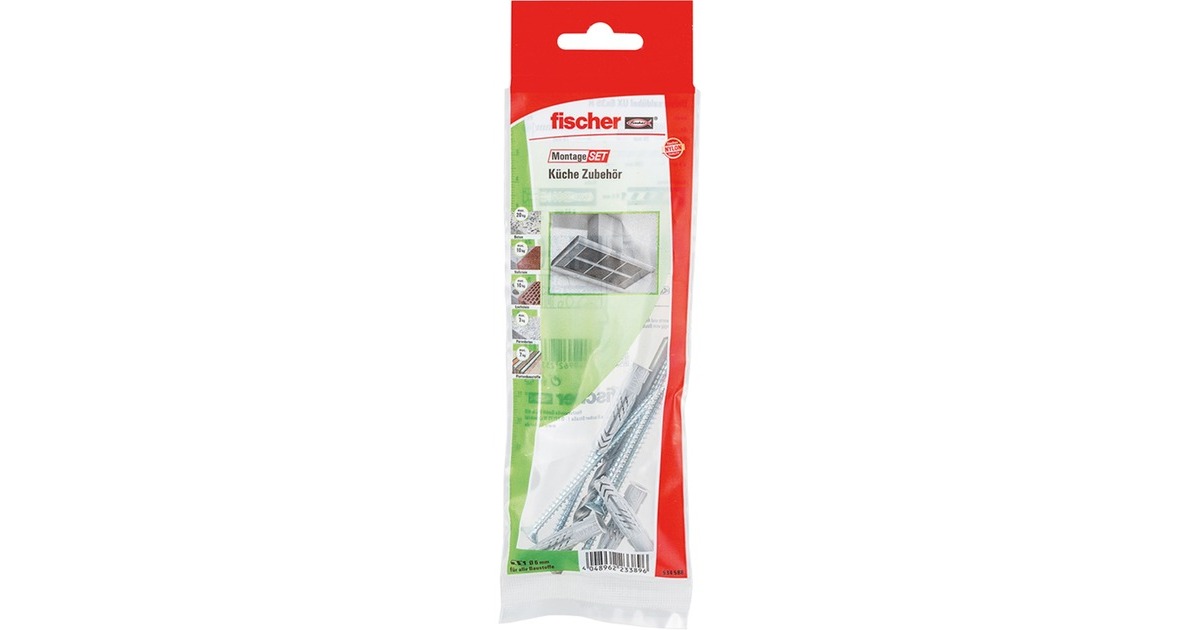 fischer MontageSet Küche Zubehör B, Dübel(hellgrau, 8-teilig)