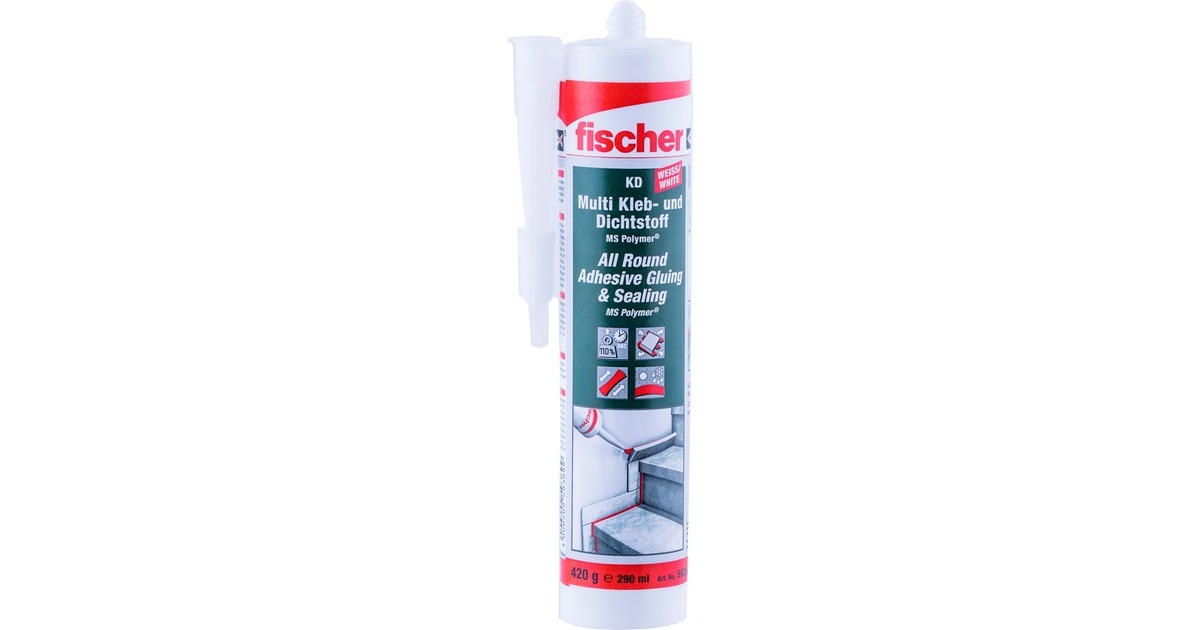 fischer Multi Kleb- / Dichtstoff KD-290, Dichtmasse(weiß, 290ml)