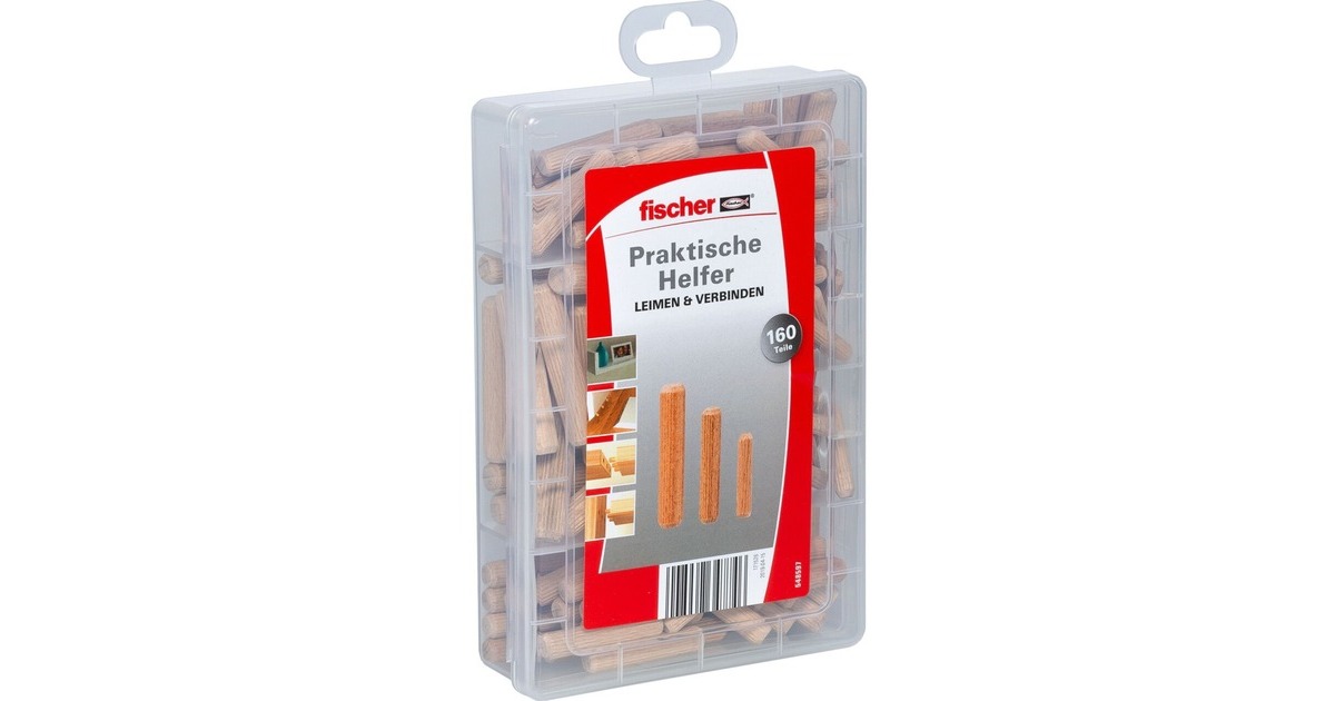 fischer Praktische Helfer, Leimen & Verbinden mit Holzdübeln(buche, 160-teilig)