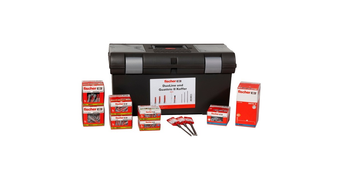 fischer Profi-Koffer DuoLine / Quattric II, Dübel(schwarz, 603-teilig)