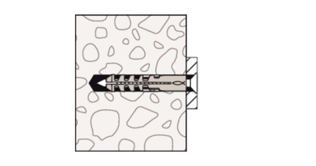 fischer Spreizdübel S 8 DP Doppelpack(hellgrau, 200 Stück)