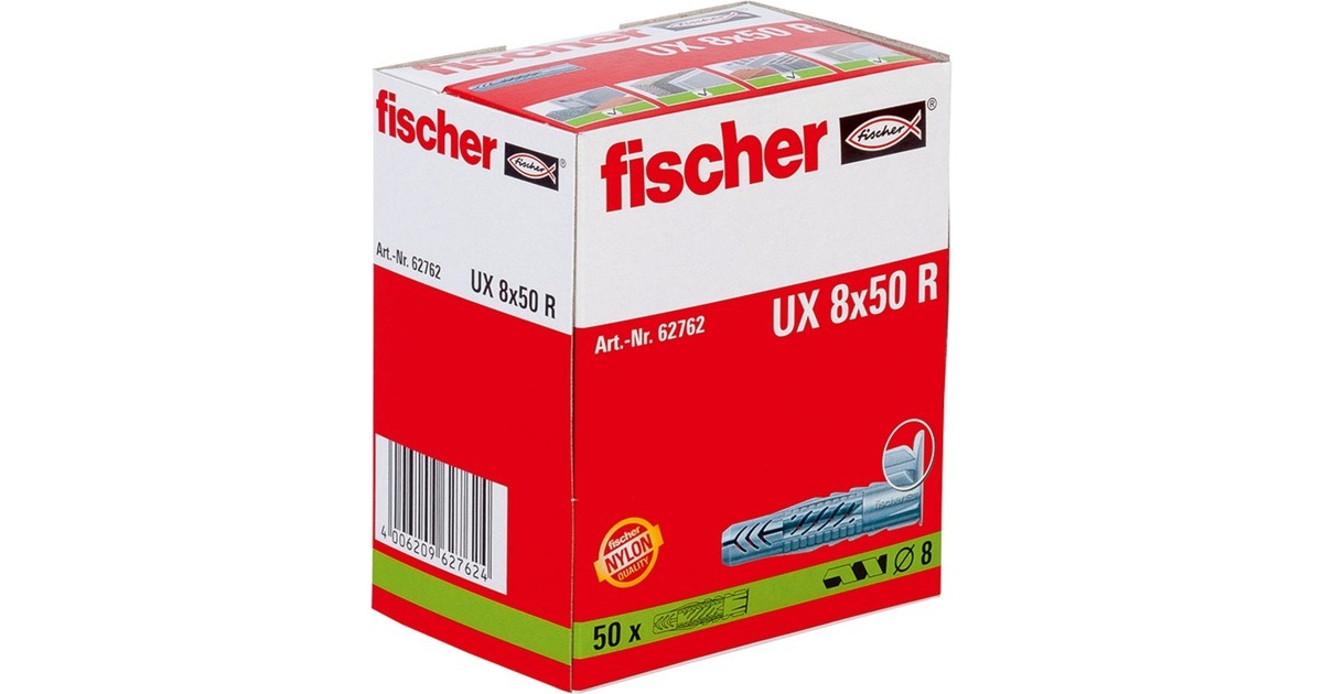 fischer Universaldübel UX 8x50 R(hellgrau, 50 Stück)