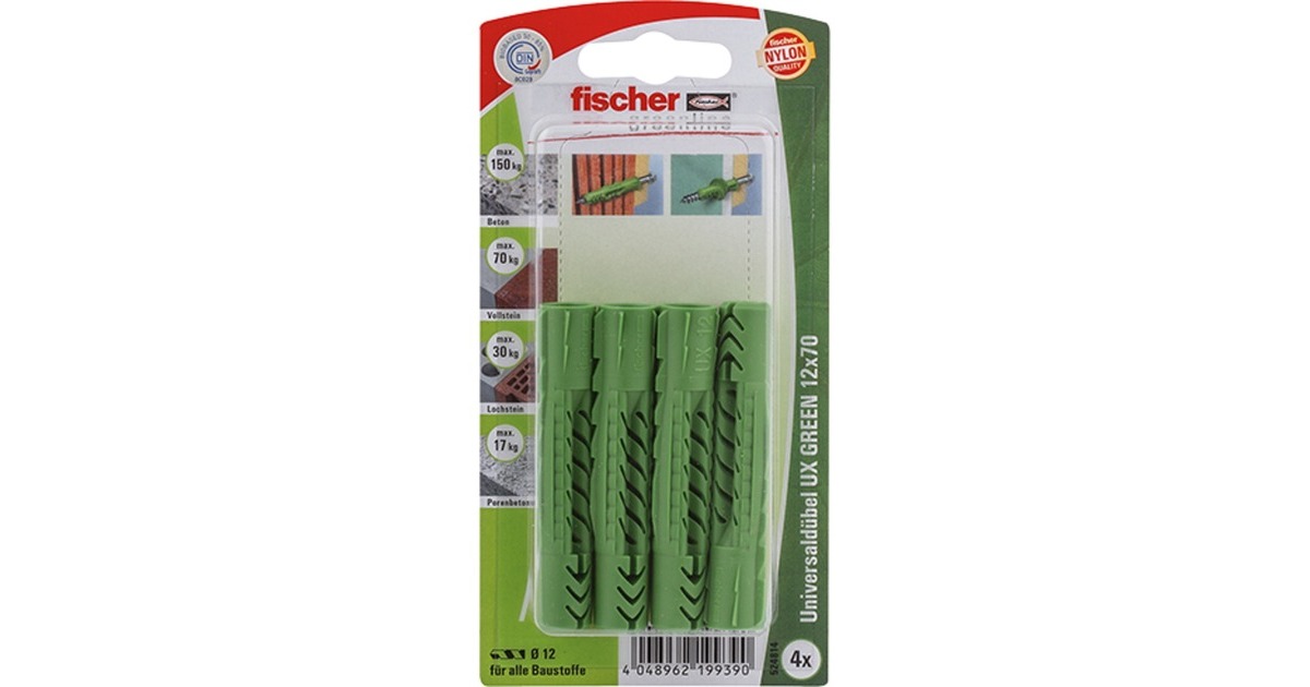 fischer Universaldübel UX GREEN 12x70 K(grün, 4 Stück)