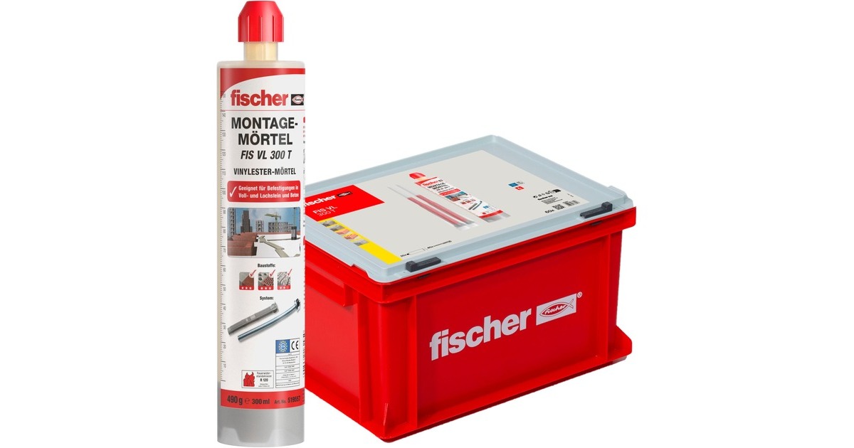 fischer Vorteils-Box Montagemörtel FIS VL 300 T HWK G(grau, 20 Kartuschen, Koffer)