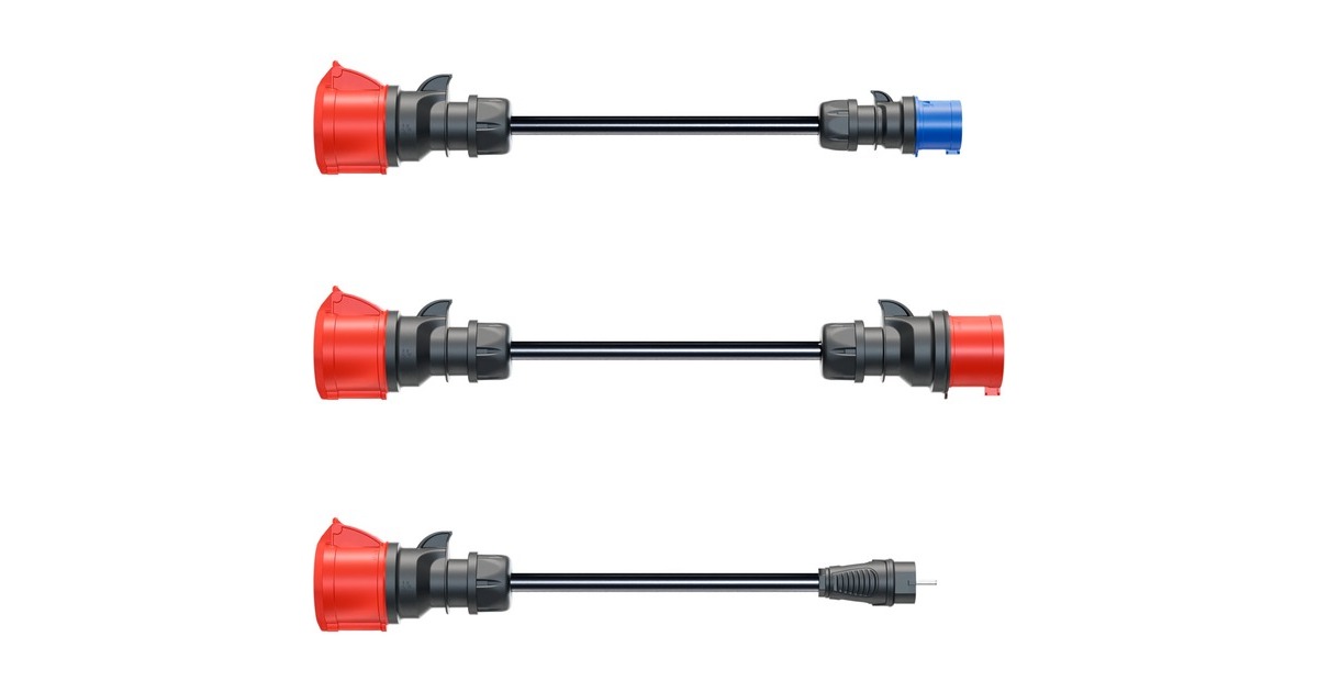 go-e Adapterset für Gemini flex 22 kW, 3-teiliges Set(schwarz, 30cm)