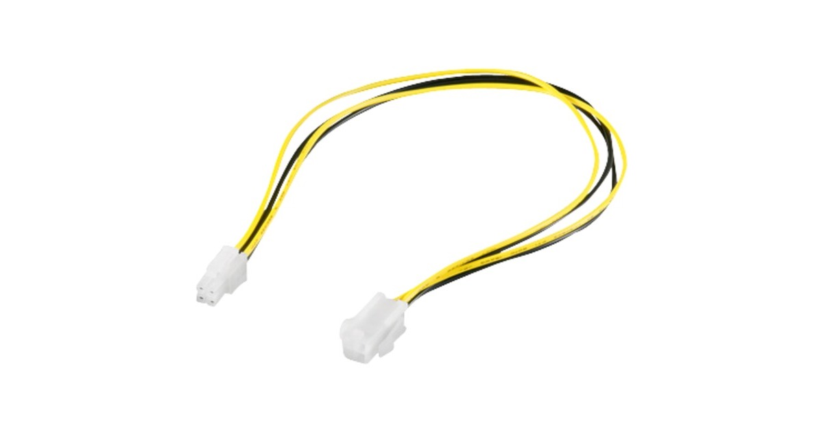 goobay 4-Pin P4 Stromkabel-Verlängerung, Verlängerungskabel(37cm, Bulk)