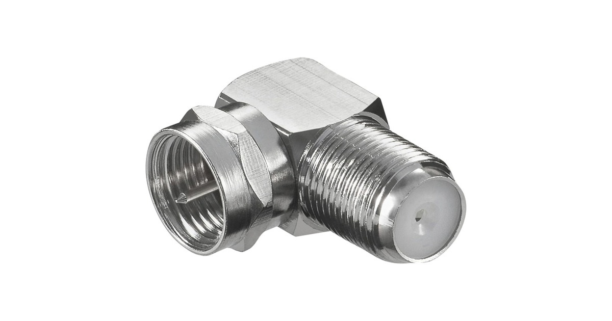goobay 90°-Winkel-Adapter F-Stecker auf F-Kupplung(silber)