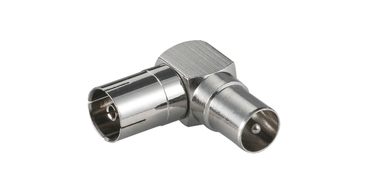 goobay 90°-Winkeladapter Koaxial-Stecker auf -Buchse(silber)