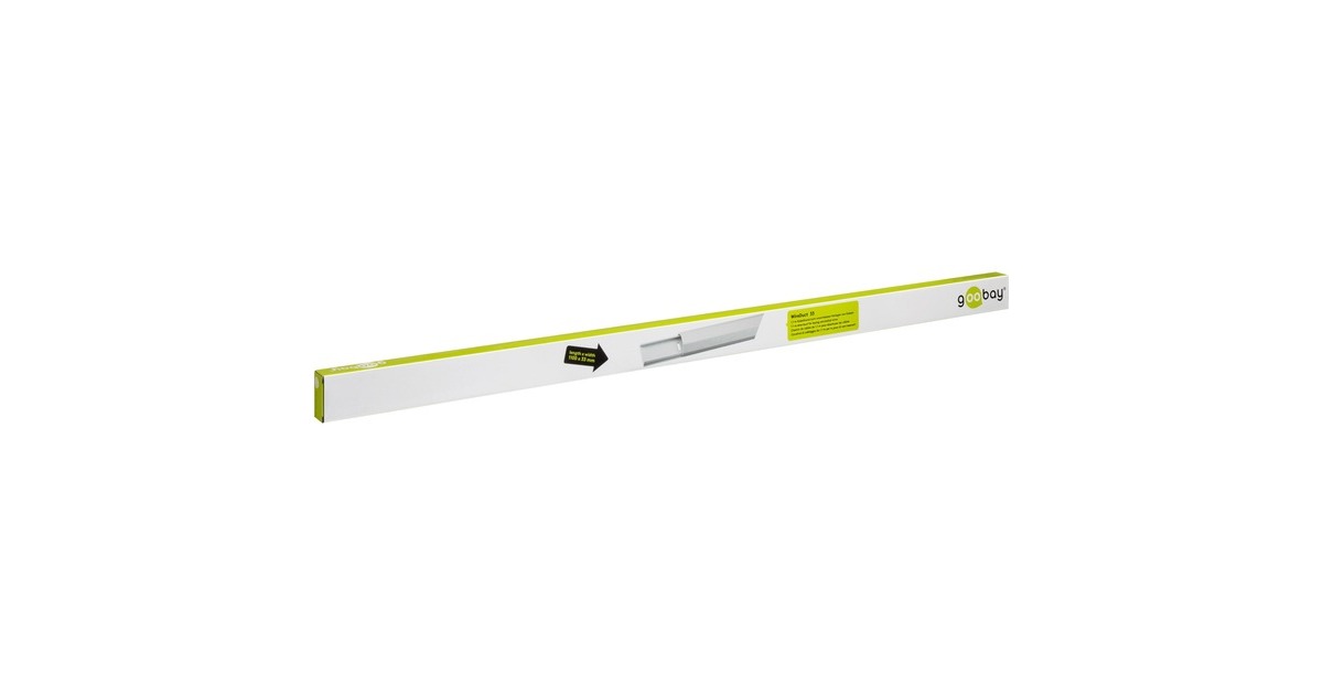 goobay Alu Kabelkanal WireDuct 33, Kabelführung(weiß, 1,1 Meter)