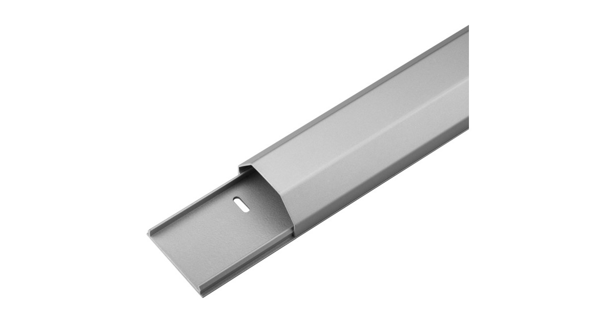 goobay Alu Kabelkanal WireDuct 50, Kabelführung(silber, 1,1 Meter)