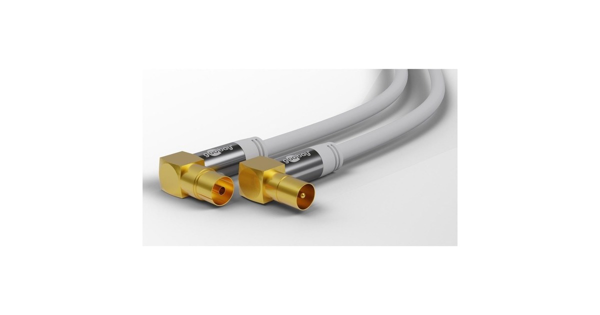 Koax-Stecker 90°(weiß, 5 Meter)