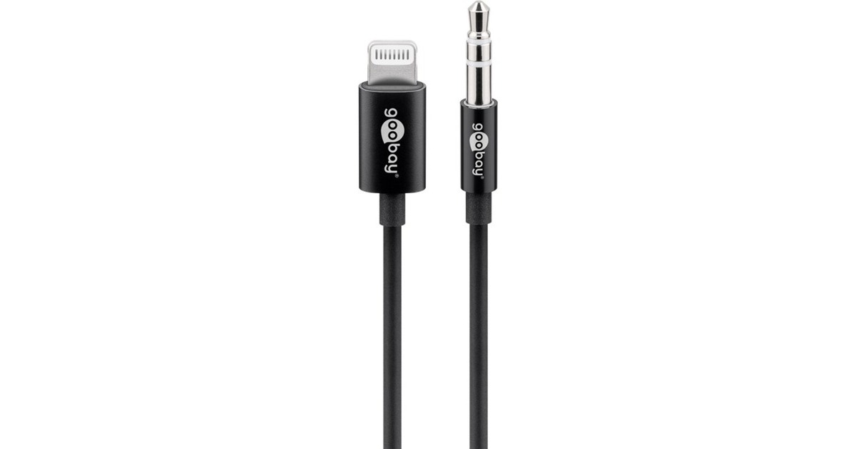 goobay Apple Lightning Audioanschlusskabel (3,5mm)(schwarz, 1 Meter)