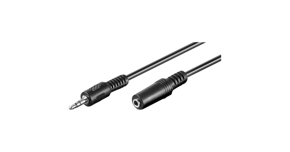 3,5mm Buchse, Verlängerungskabel(schwarz, 2 Meter)