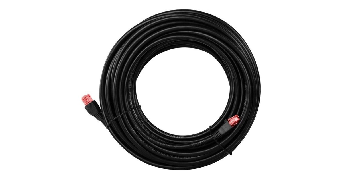 goobay CAT.6 Outdoor-Patchkabel U/UTP(schwarz, 20 Meter)