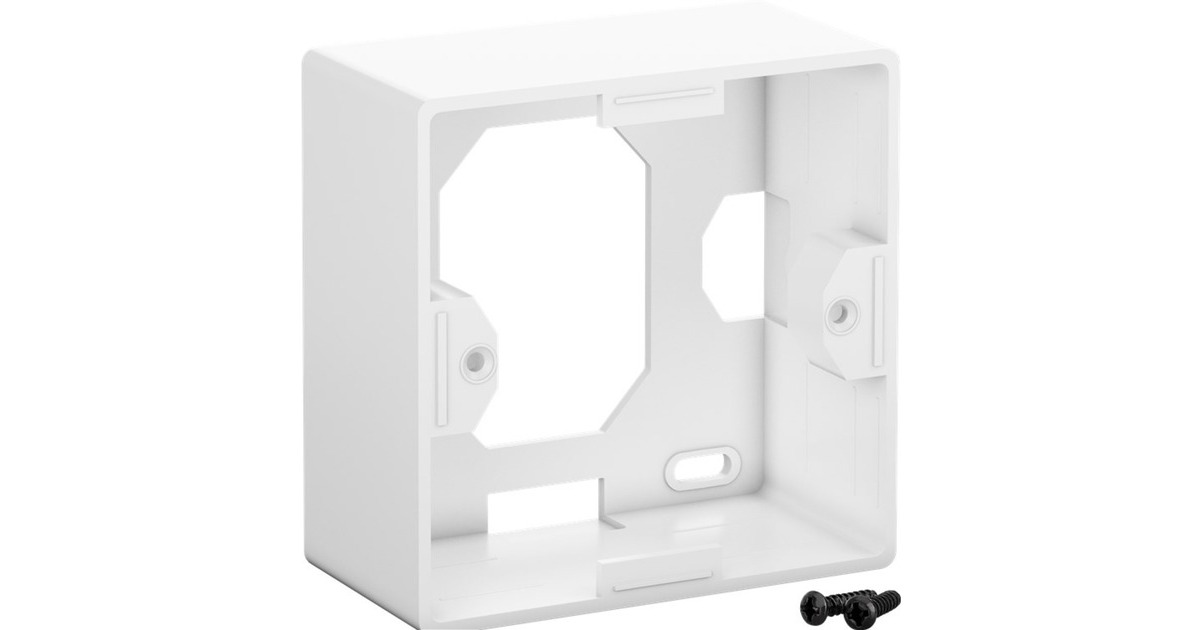 goobay CAT.6 Universaldose inkl. Aufputzmontage-Rahmen, Anschlussdose(weiß, 2x RJ-45 Buchse)