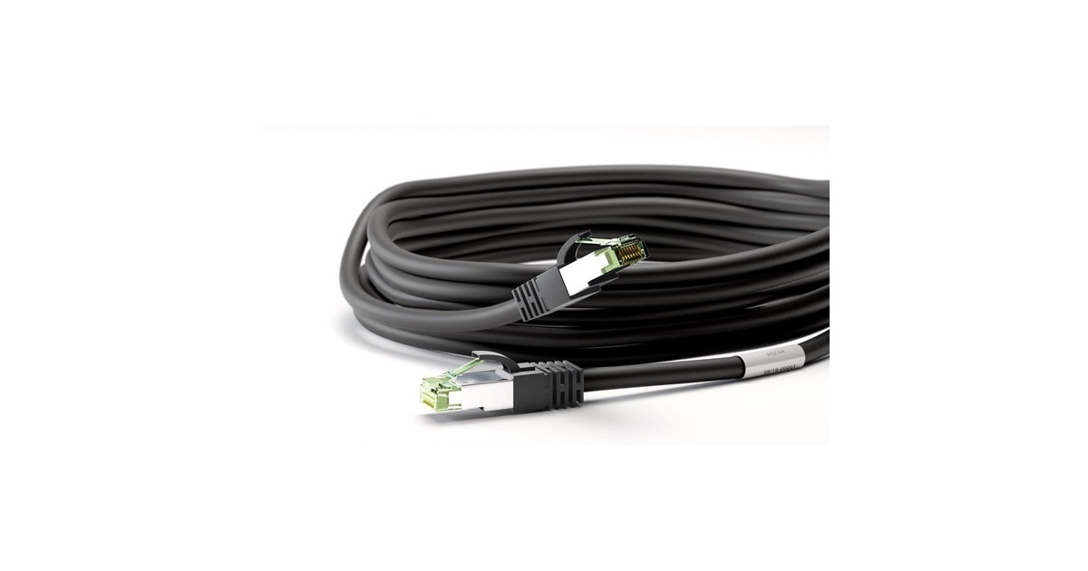 goobay CAT 8.1 Patchkabel, S/FTP (PiMF)(schwarz, 1 Meter)