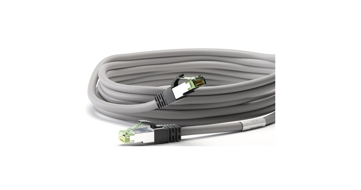 goobay CAT 8.1 Patchkabel, S/FTP (PiMF)(grau, 3 Meter)