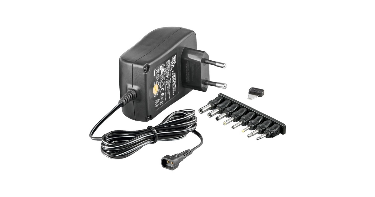 goobay Drehschalteradapter 2250 mA, Netzteil(schwarz, 3-12 Volt)