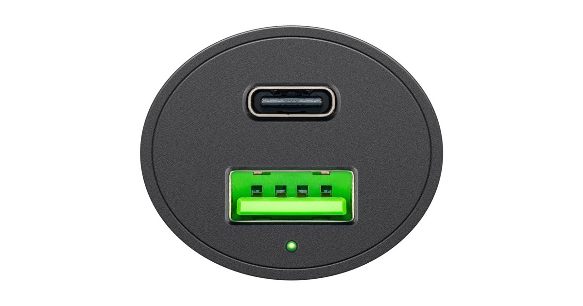 goobay Dual-USB Auto Schnellladegerät USB-C PD (Power Delivery)(schwarz)