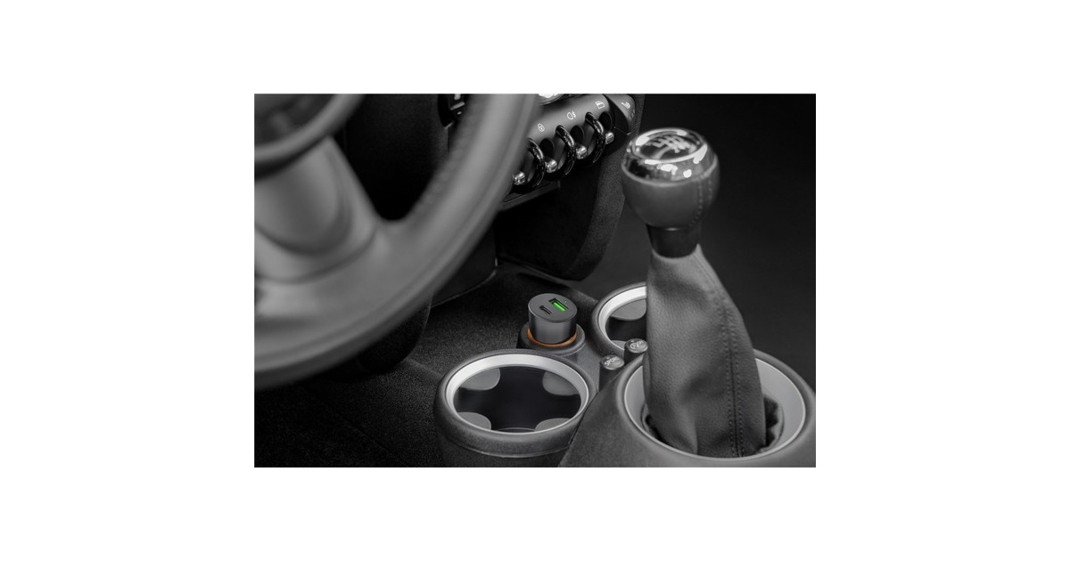 goobay Dual-USB Auto Schnellladegerät USB-C PD (Power Delivery)(schwarz)