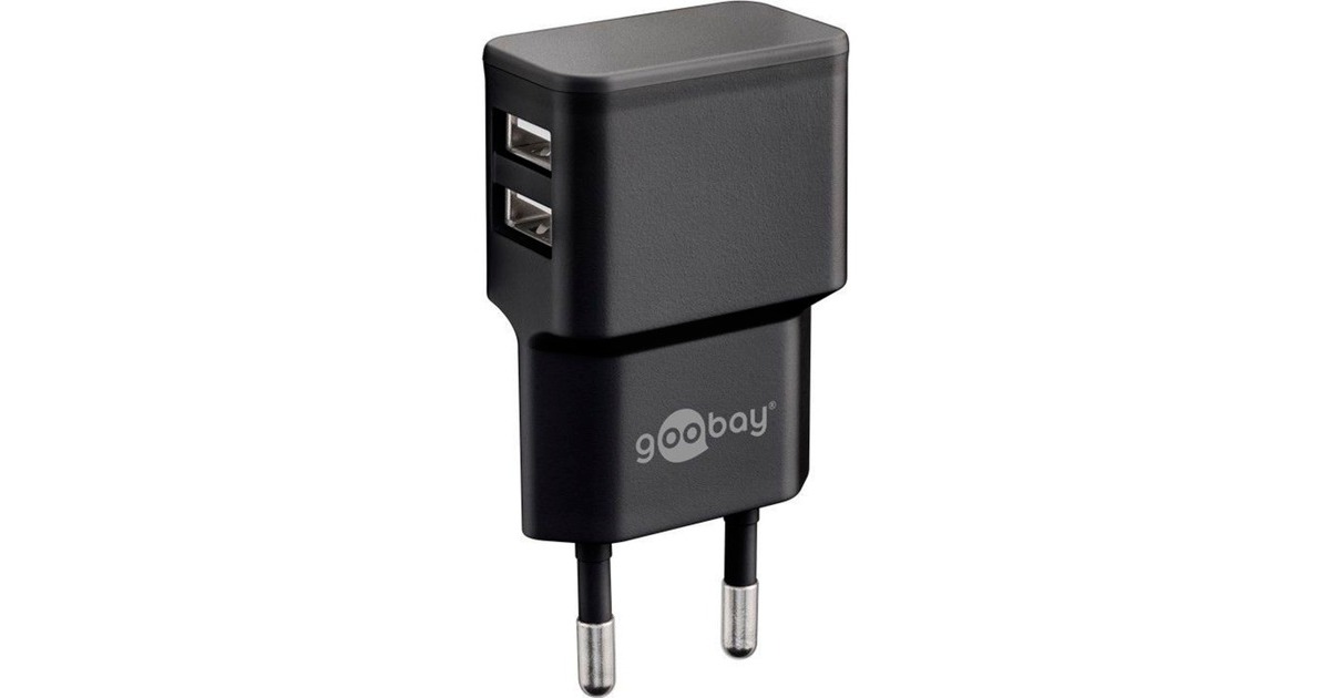 goobay Dual USB-Ladegerät 2,4 A(schwarz)