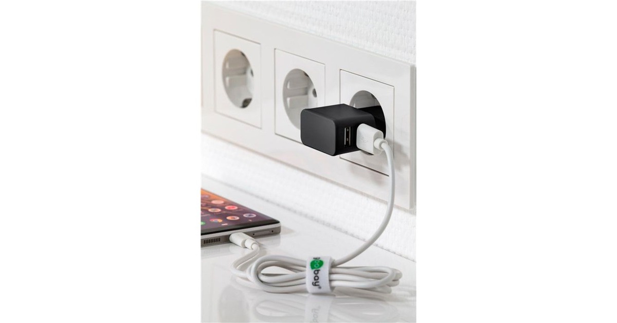 goobay Dual USB-Ladegerät 2,4 A(schwarz)