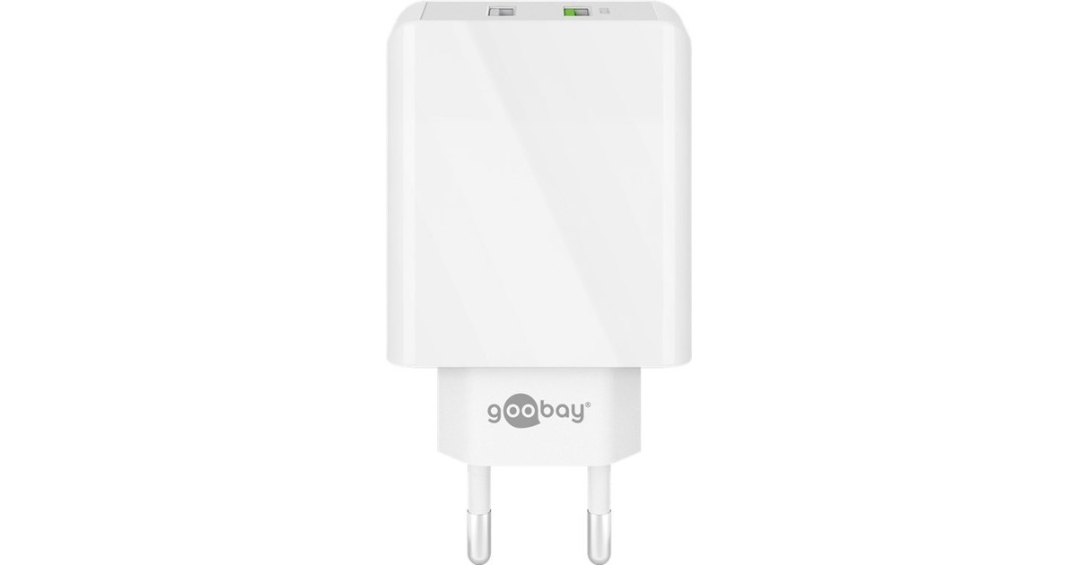 goobay Dual-USB Schnellladegerät QC3.0 28W(weiß)