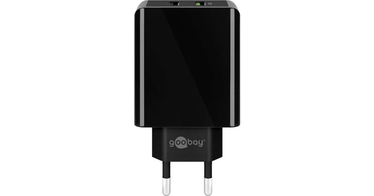 goobay Dual-USB Schnellladegerät USB/QC3.0 28W(schwarz)