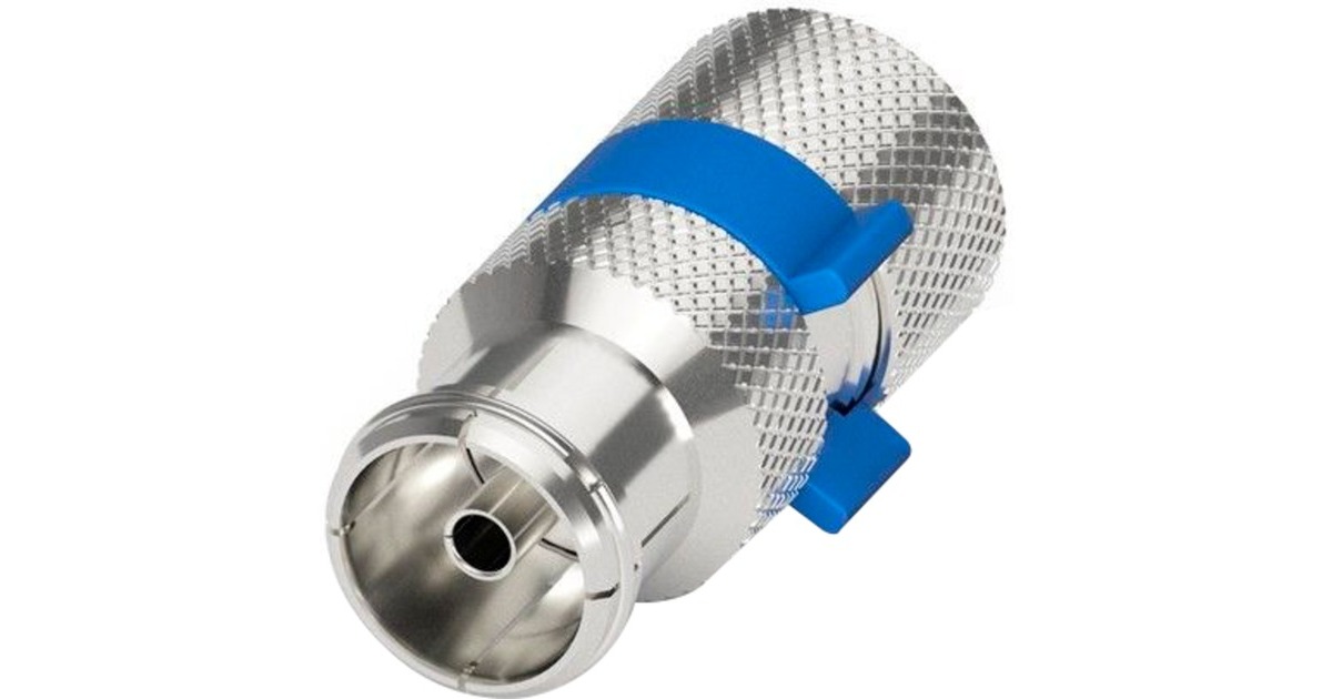 goobay Easy-Installation IEC/Koax-Buchse(silber/blau, 6,5 - 8,0 mm)