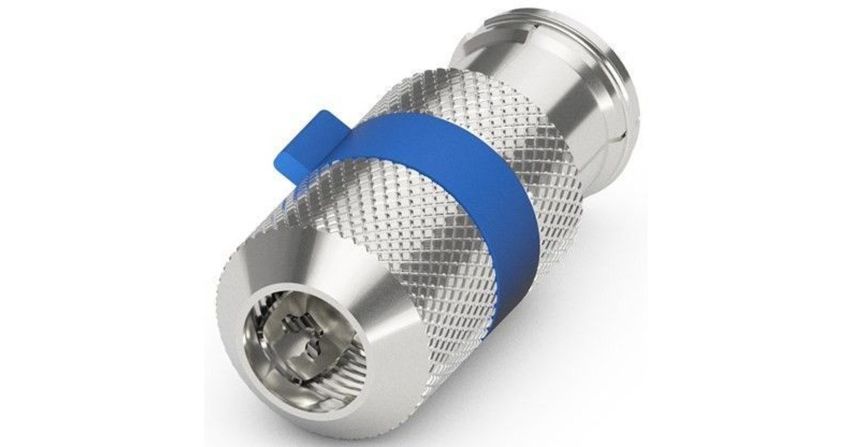 goobay Easy-Installation IEC/Koax-Buchse(silber/blau, 6,5 - 8,0 mm)