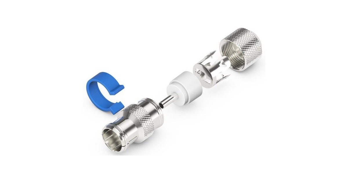 goobay Easy-Installation IEC/Koax-Buchse(silber/blau, 6,5 - 8,0 mm)