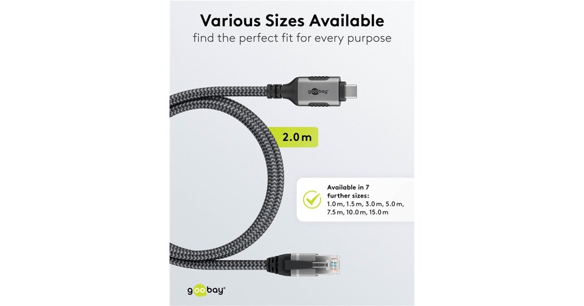 RJ-45 Stecker, LAN-Adapter(schwarz/silber, 2 Meter)