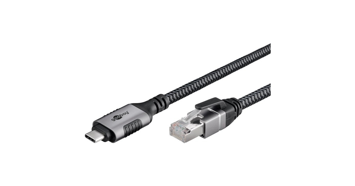 RJ-45 Stecker, LAN-Adapter(schwarz/silber, 10 Meter)