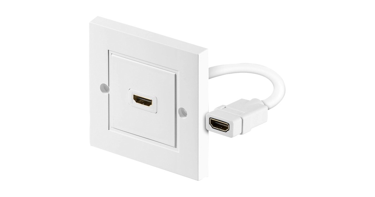 goobay HDMI-Wanddose, Unterputz, Anschlussdose(weiß)