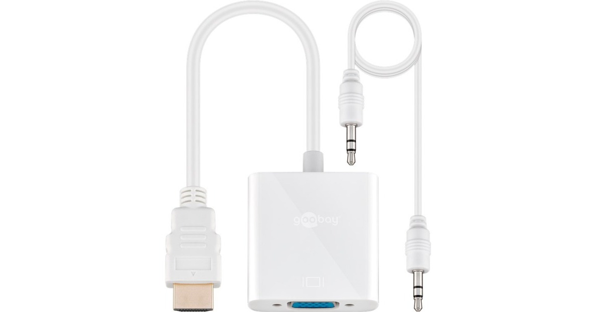 VGA Adapter, + 3,5mm Stereo(weiß, vernickelt)
