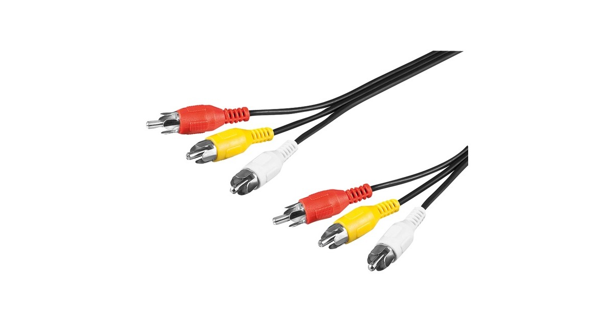 3xCinch(schwarz, 2 Meter)