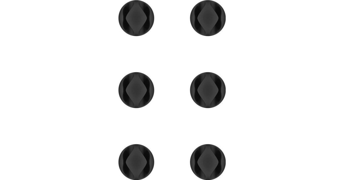 goobay Kabel Management 2-Slots (mini), Kabelführung(schwarz, 6er-Set)