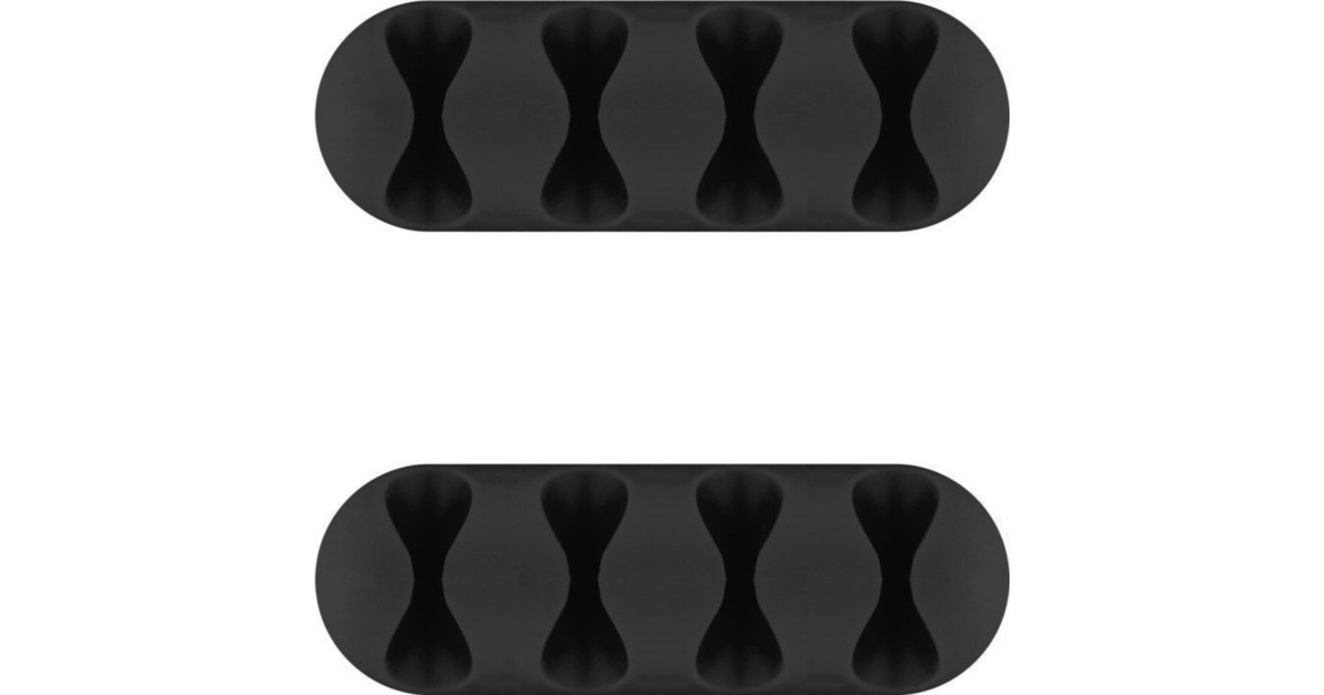 goobay Kabel Management 4-Slots, Kabelführung(schwarz, 2er-Set)