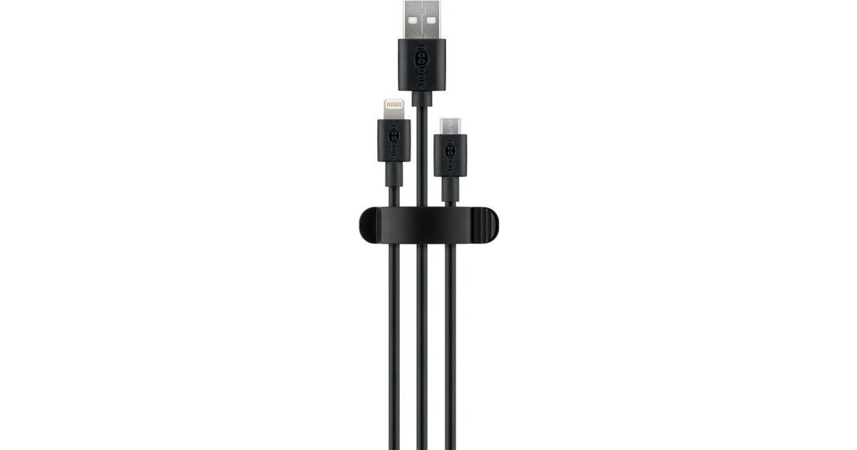 goobay Kabel Management Clip Set, Kabelführung(schwarz, 6er-Set)