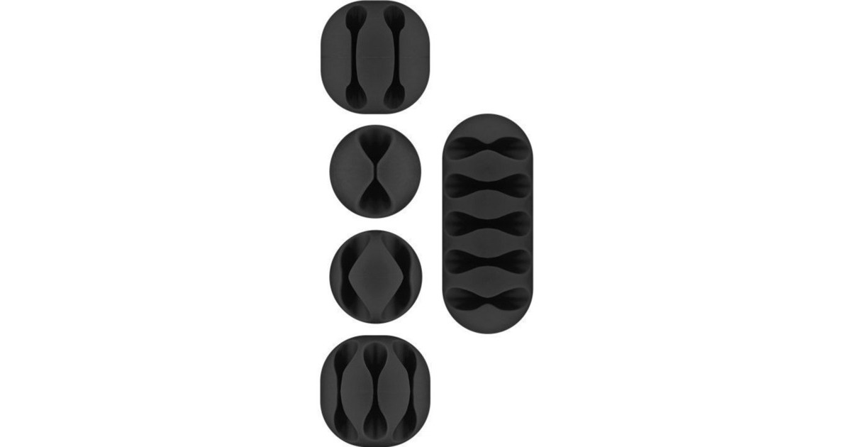 goobay Kabel Management Set, Kabelführung(schwarz, 5er-Set)
