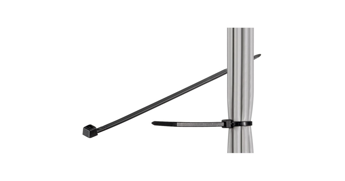 goobay Kabelbinder 200 x 2,5mm(schwarz, 100 Stück, UV-beständig)