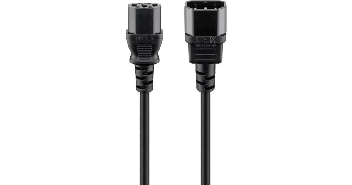 goobay Kaltgeräte-Verlängerungskabel(schwarz, 1 Meter)