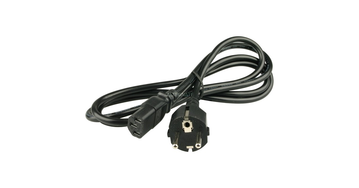 goobay Kaltgerätekabel(schwarz, 2 Meter, mit geraden Anschlüssen)